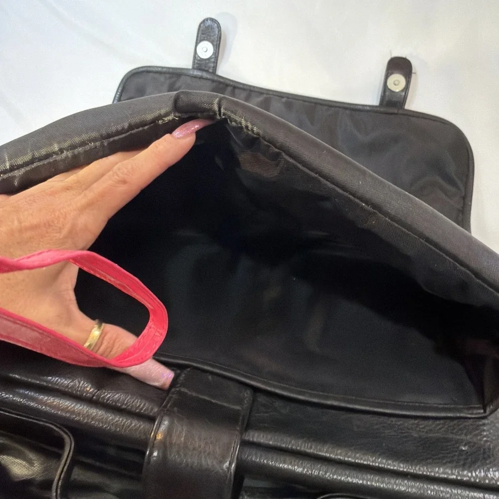 Canyon Outback Soft Leather Messenger Bag Black Travel Laptop New Business Work‎
